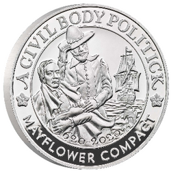 400. rocznica Mayflower - Zestaw (moneta i medal) Srebro 2020 Proof