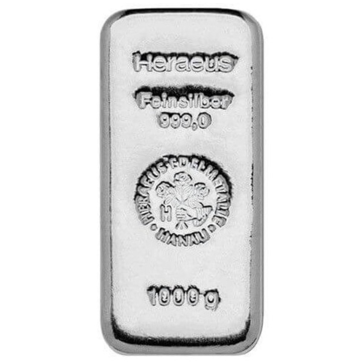 Heraeus bar 1000 grams Silver LBMA GD Refiner