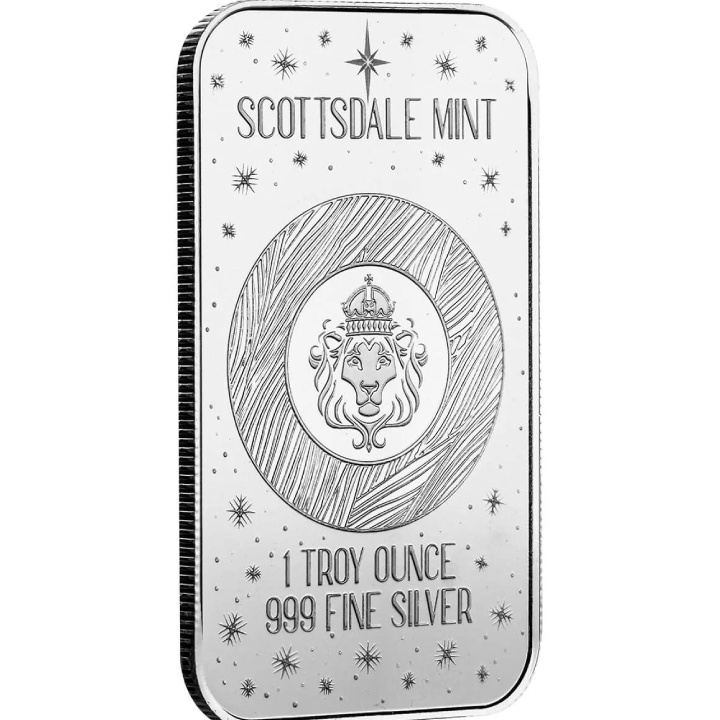 Scottsdale Mint Angel Star of Bethlehem coloured 1 oz Silver Bar