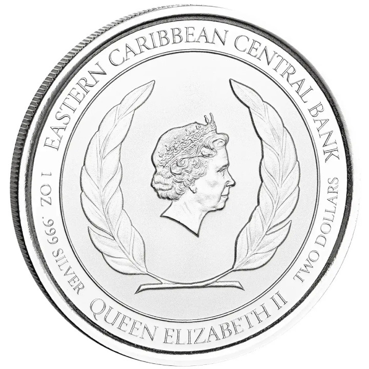 St. Kitts & Nevis: Underwater Surfer 1 oz Silver 2022