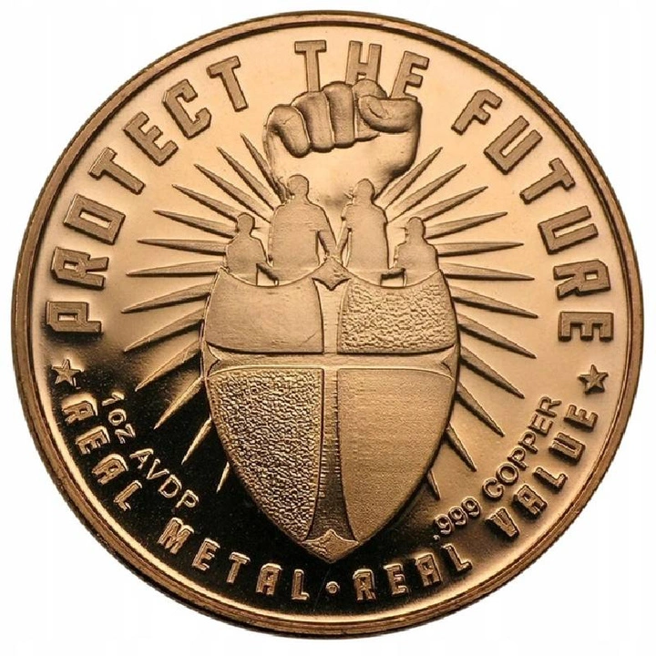 Medaglia di rame Safety in Numbers - Men and Arms 1 oz rame AVDP