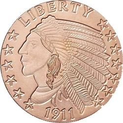 Indian 1911 1 oz Copper