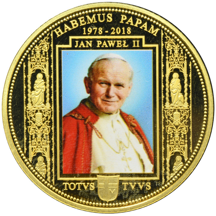 Niue: Giovanni Paolo II “Habemus Papam” colorato 100 dollari d'oro 2018 Proof