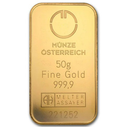 Sztabka Austrian Mint 50 gramów Złota 