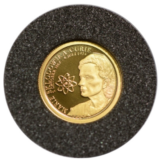 Maria Skłodowska-Curie 1/25 uncji Złota 2009 Proof
