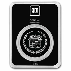 Cadillac Motor Car Company Logo Colorized 1 oz Silver Slab