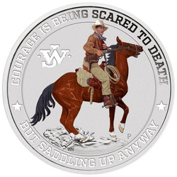 Tuvalu: John Wayne 1 oz Plata 2021 Coloreada