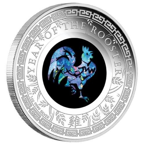 Year of the Rooster 1 oz Silver 2017 PROOF OPAL