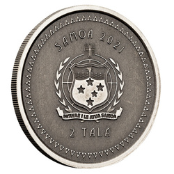 Samoa: Mořský koník 1 unce stříbra 2021 Antique Coin