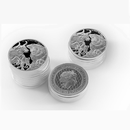 Tokelau: Bull & Bear 1 oz Silber 2022
