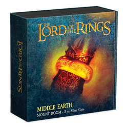 Niue : Le Seigneur des Anneaux - Le Mont Destin 3 onces d'argent 2022 Finition antique