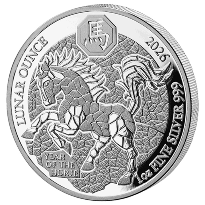 Rwanda: Lunar – Año del Caballo 1 onza de plata 2026 Proof