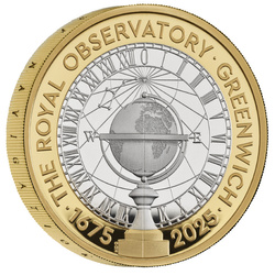 350 Years of the Royal Observatory, Greenwich £2 pozłacany Srebro 2025 Proof