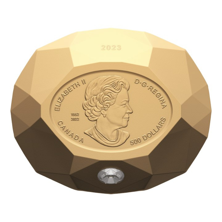Canada: Forevermark Black Label Oval Diamond $500 Złoto 2023 Shaped Matte Proof Coin