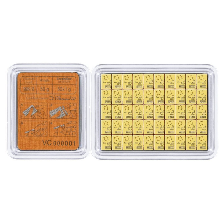 Valcambi CombiBar 50 x 1 g oro