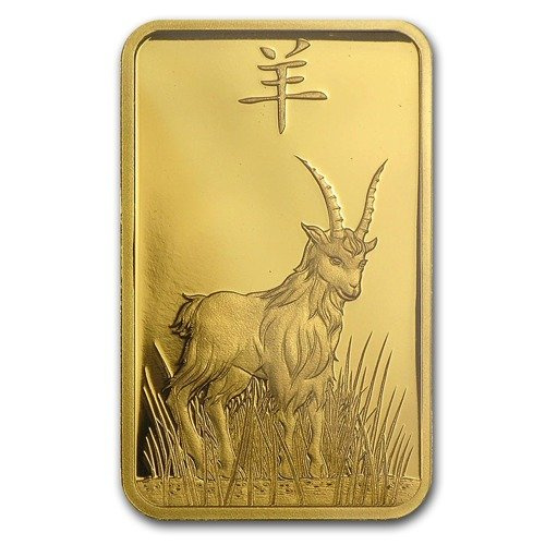 Lingote de oro de 5 gramos Lunar Series Año de la Cabra