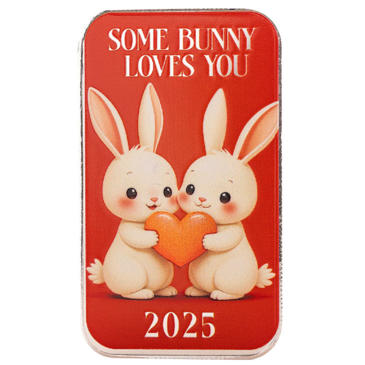 Sztabka Scottsdale Mint - Love Bunnies kolorowana 1 uncja Srebra 2025