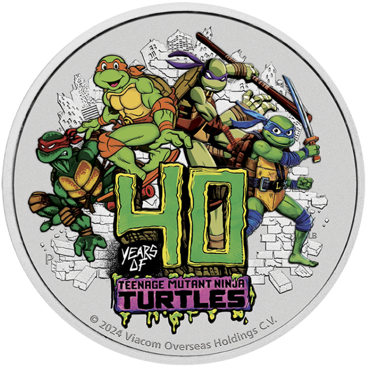 Tuvalu: Teenage Mutant Ninja Turtles - 40. anniversary colored 1 oz Silver 2024 (coin in card)