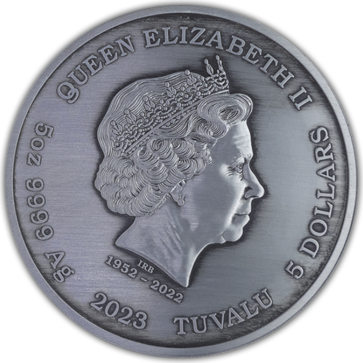 Tuvalu: Dioses del Olimpo - Artemisa 5 oz Plata 2023 Moneda Antigua