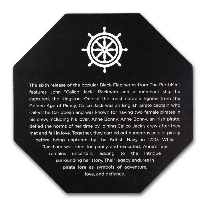 Tuvalu: Black Flag - The Kingston 1 oz Oro 2024