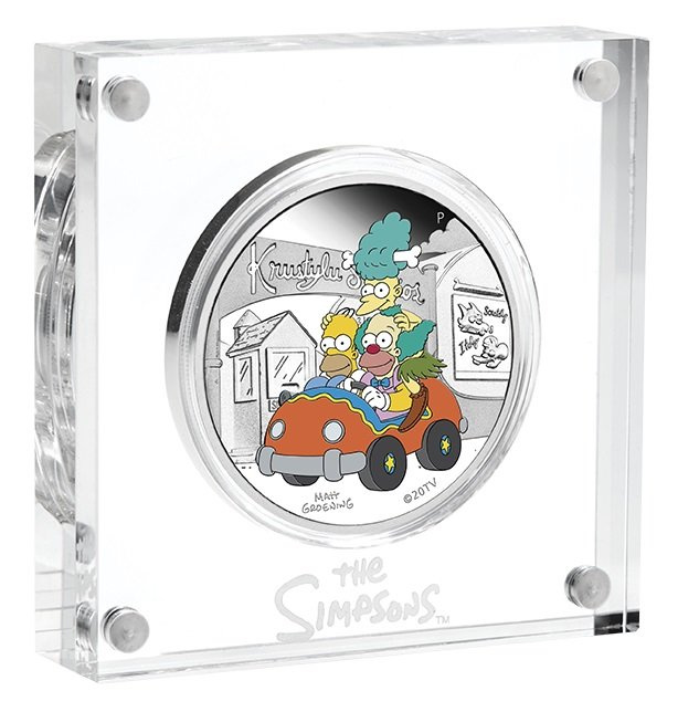 Tuvalu: The Simpson - Krustylu Studios coloured 1 oz Silber 2022 Proof