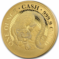 St Helena: Cash India Wildlife - The Snow Leopard 1 oz Gold 2024