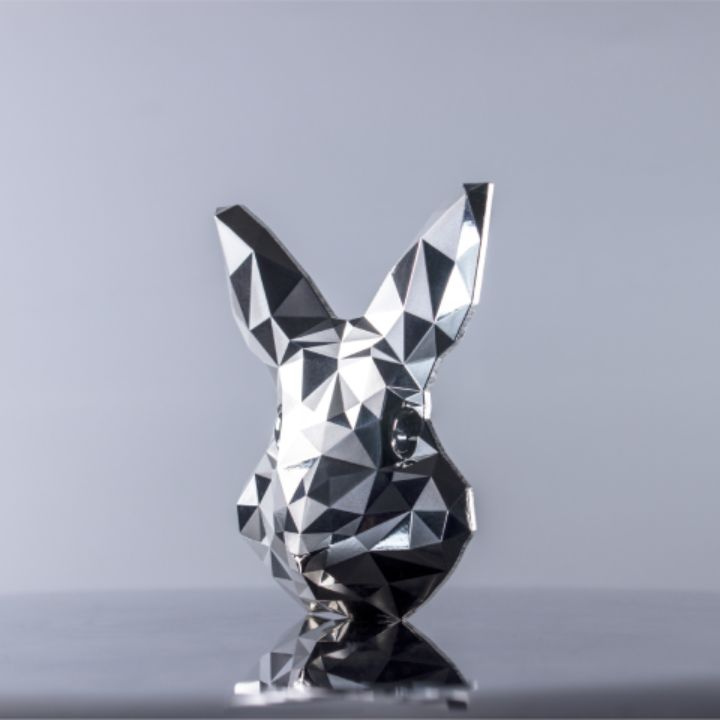 Lowpoly Lunar: Rabbit Mask Stacker 2 uncia ezüst Proof High Relief