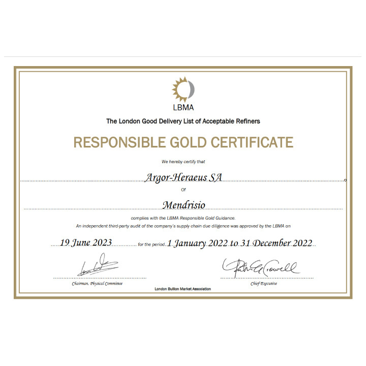 Slitka Argor - Heraeus 500 gramů stříbra LBMA GD Refiner