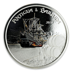 Antigua & Barbuda: Rum Runner coloured 1 oz Silber 2018 Proof