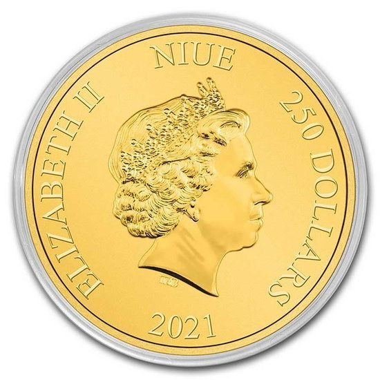 Niue: Animales Celestiales - Tortuga Negra 1 oz Oro 2021