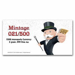 Barra Moneda Samoa: Monopoly - Billetes 5 gramos Oro 2024