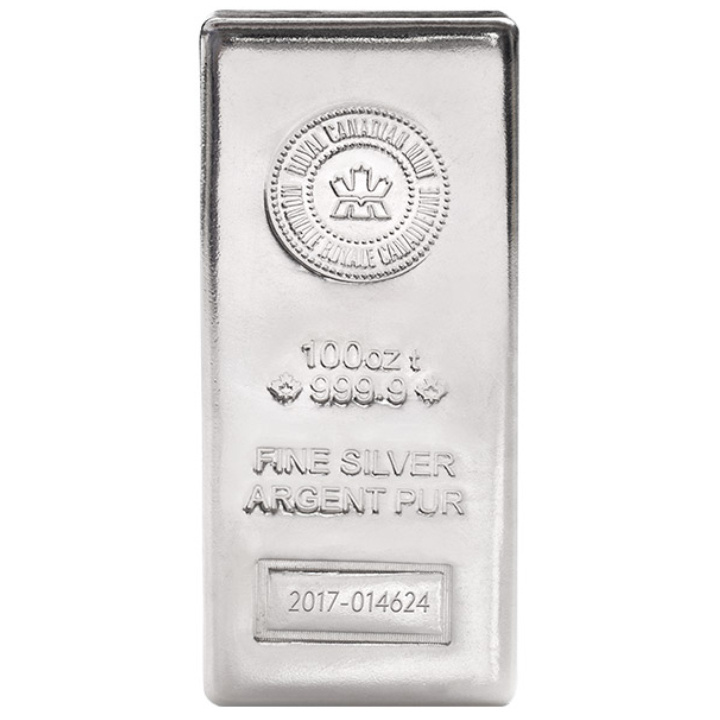 Sztabka The Royal Canadian Mint 100 uncji Srebra