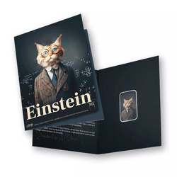 Sztabka The Holy Land Mint - Human Cats - Einstein kolorowana 1 uncja Srebra 2025 