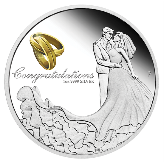 Mariage coloré 1 once d'argent 2021 Proof