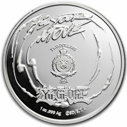 Niue: Yu-Gi-Oh! Luna de color 1 oz Plata 2024 Slab