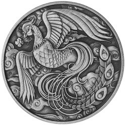 Chinese Myths and Legends: Phoenix 1 oz Silver 2023 Antiqued (Coin in card version)