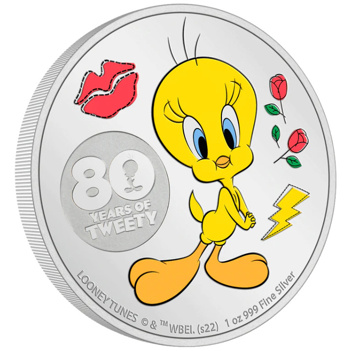 Niue: Tweety 80th Anniversary coloured 1 oz Silber 2022 Proof
