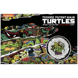 Tuvalu: Teenage Mutant Ninja Turtles - 40th anniversary coloured 1 oz Silber 2024 (coin in card)