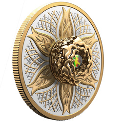 Canadá: Dancing Ammolite - Elements of Nature "Earth" Silver 2025 Gilded Proof Coin