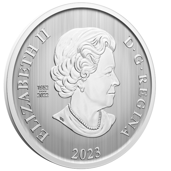 Canada: Slittino natalizio colorato 50 centesimi 2023 Moneta lenticolare Specimen