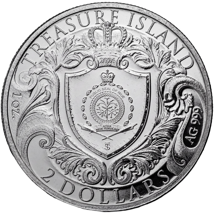 Moneta d'argento Treasure Island 1 oncia d'argento 2026