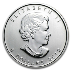 Kanadyjski Liść Klonowy 1 uncja Srebra 2012