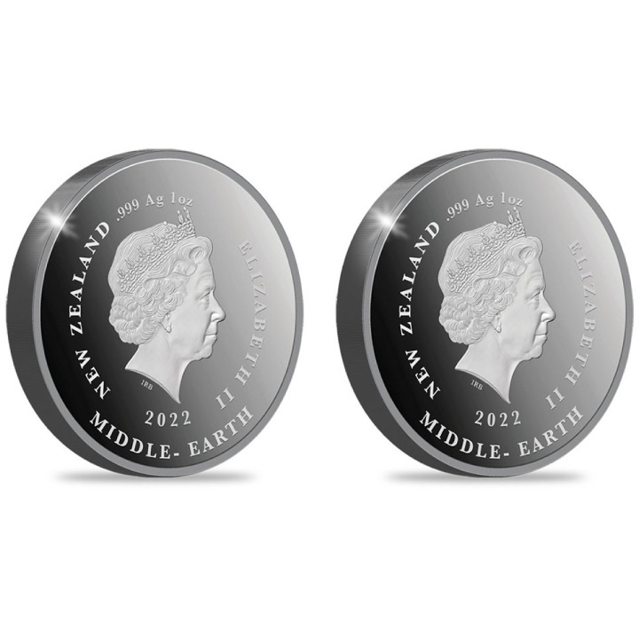 Set di 2 monete Il Signore degli Anelli: Le Due Torri - 20° anniversario del film colorato 2 x 1 oncia d'argento 2022 Proof