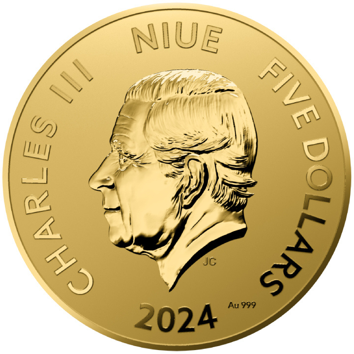 Niue: Año del Dragón 1/25 oz Oro 2024 Prooflike