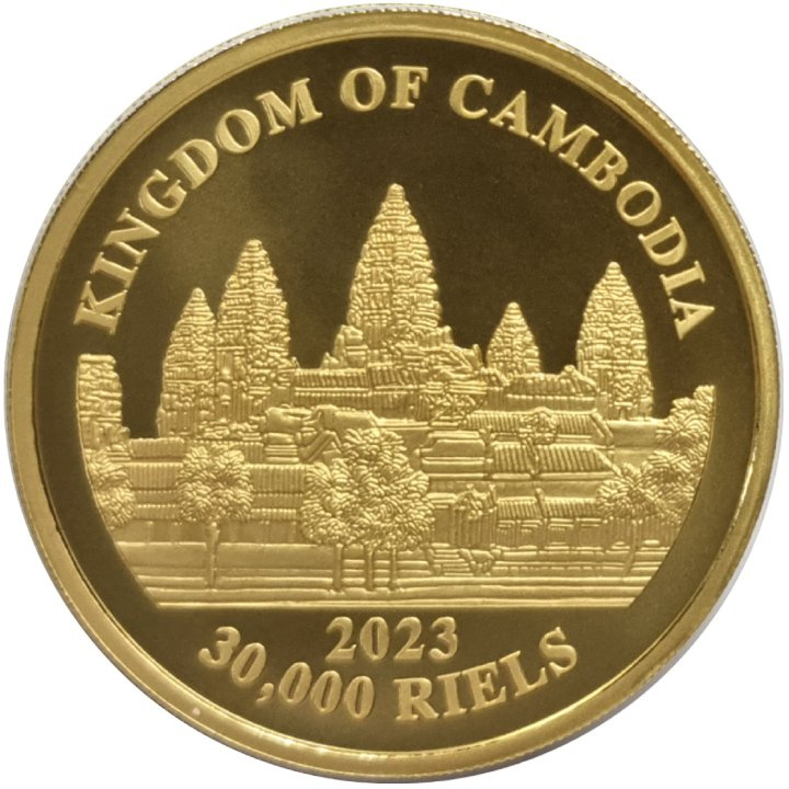 Cambodia: Asian Elephant 1 oz Gold 2023