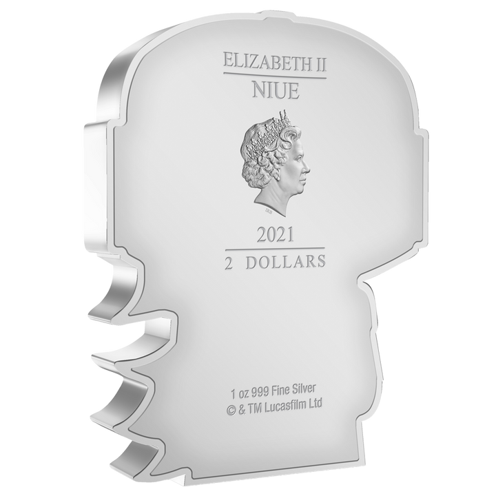 Niue: Star Wars – The Mandalorian Chibi Coin, koloriert, 1 Unze Silber, 2021, Polierte Platte