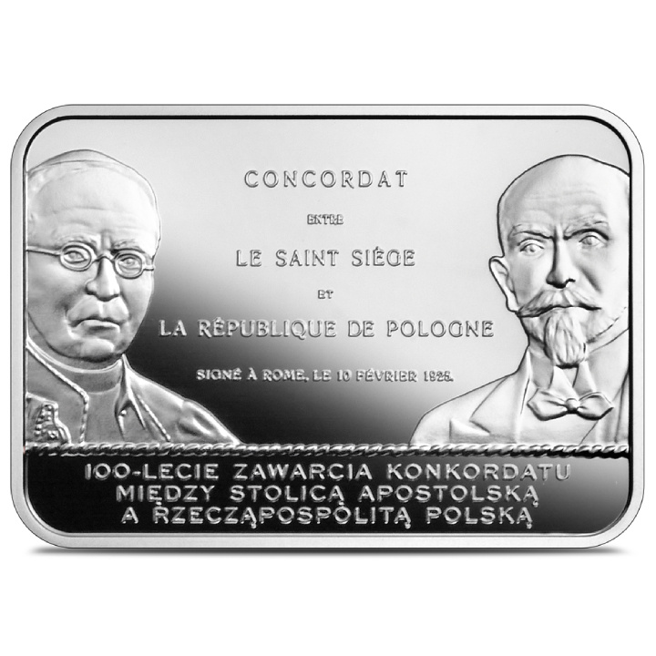 Centenario della firma del Concordato tra la Santa Sede e la Repubblica di Polonia 20 zł Argento 2025 Proof