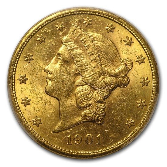 Liberty-S Double Eagle 20 Dollar 1901 Stan 2