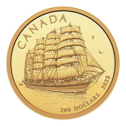 Canada: Tall Ships - Full-Rigged Ship $200 Złoto 2023 Proof
