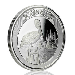 St. Kitts & Nevis: Brown Pelican 1 oz Silber 2019